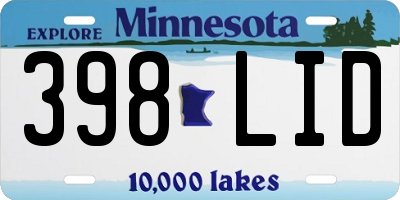 MN license plate 398LID