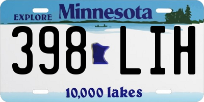 MN license plate 398LIH