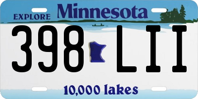 MN license plate 398LII