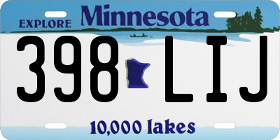 MN license plate 398LIJ