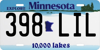 MN license plate 398LIL
