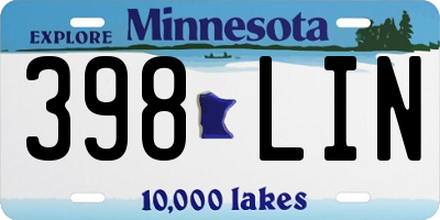 MN license plate 398LIN