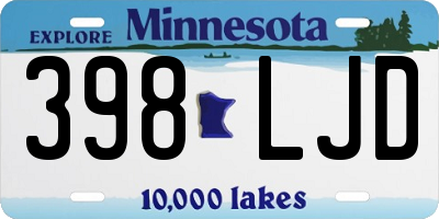 MN license plate 398LJD