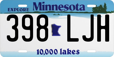 MN license plate 398LJH