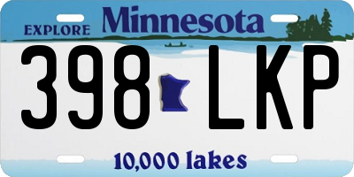 MN license plate 398LKP