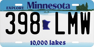 MN license plate 398LMW