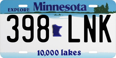 MN license plate 398LNK