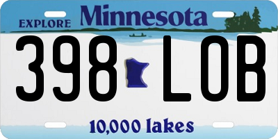 MN license plate 398LOB