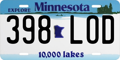 MN license plate 398LOD