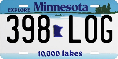 MN license plate 398LOG