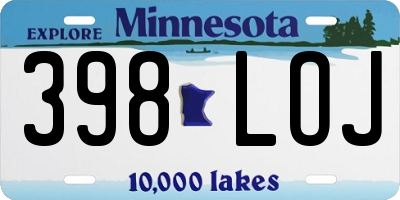 MN license plate 398LOJ