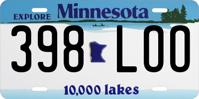 MN license plate 398LOO