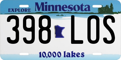 MN license plate 398LOS