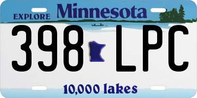 MN license plate 398LPC