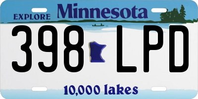 MN license plate 398LPD