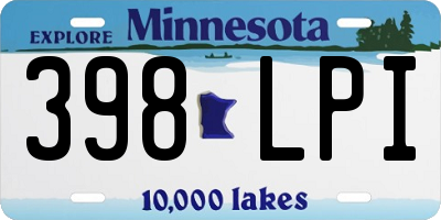 MN license plate 398LPI