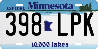 MN license plate 398LPK