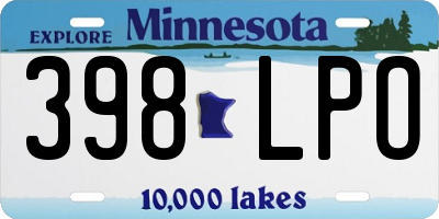 MN license plate 398LPO