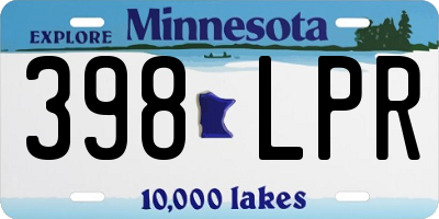 MN license plate 398LPR