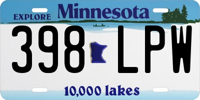 MN license plate 398LPW