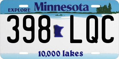 MN license plate 398LQC