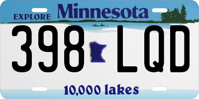 MN license plate 398LQD
