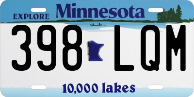 MN license plate 398LQM