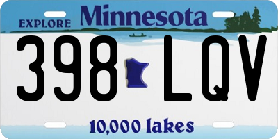 MN license plate 398LQV