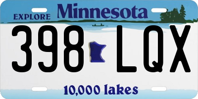 MN license plate 398LQX