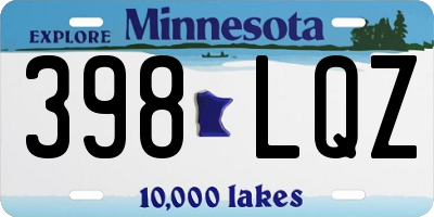 MN license plate 398LQZ