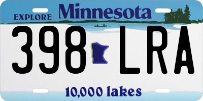 MN license plate 398LRA