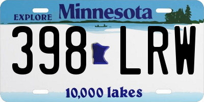 MN license plate 398LRW