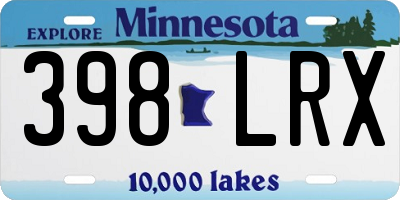 MN license plate 398LRX