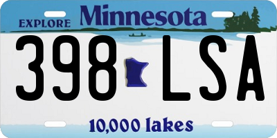 MN license plate 398LSA