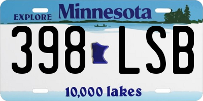 MN license plate 398LSB