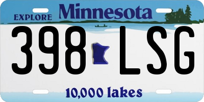 MN license plate 398LSG