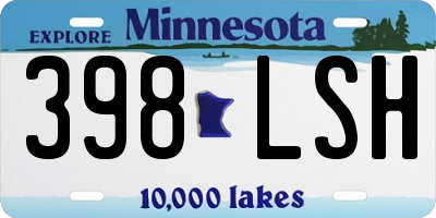 MN license plate 398LSH