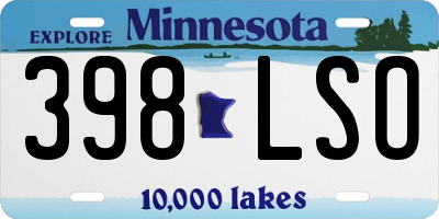 MN license plate 398LSO