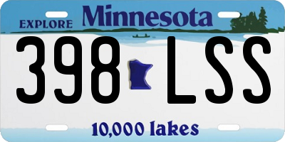 MN license plate 398LSS