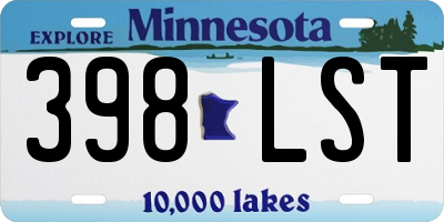 MN license plate 398LST