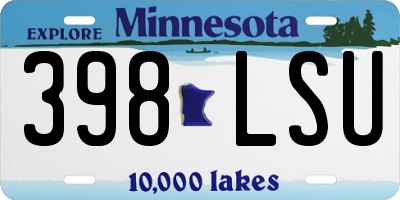 MN license plate 398LSU