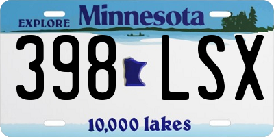 MN license plate 398LSX
