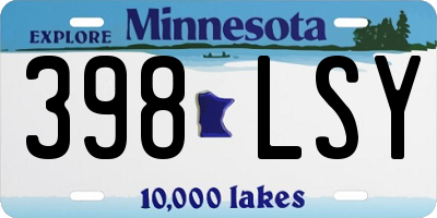 MN license plate 398LSY