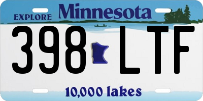 MN license plate 398LTF