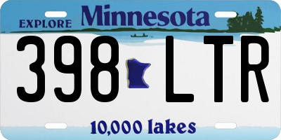 MN license plate 398LTR