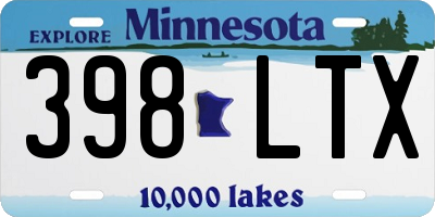 MN license plate 398LTX