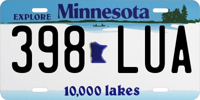 MN license plate 398LUA