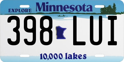 MN license plate 398LUI
