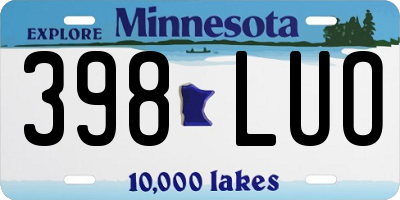 MN license plate 398LUO