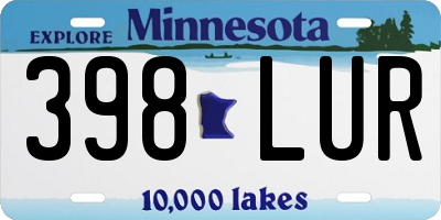MN license plate 398LUR